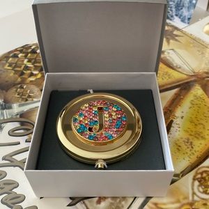 MIXIT LUXE personal mirror “J” initial , Swarovski Stones